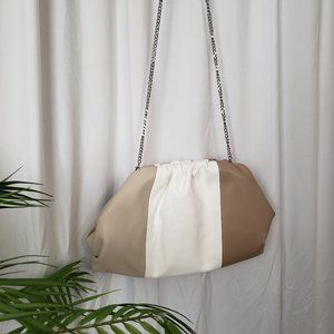 Steve Madden Oversize Beige Tri-color Clutch Sling